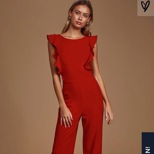 Lulus Red Jumpsuit NWOT